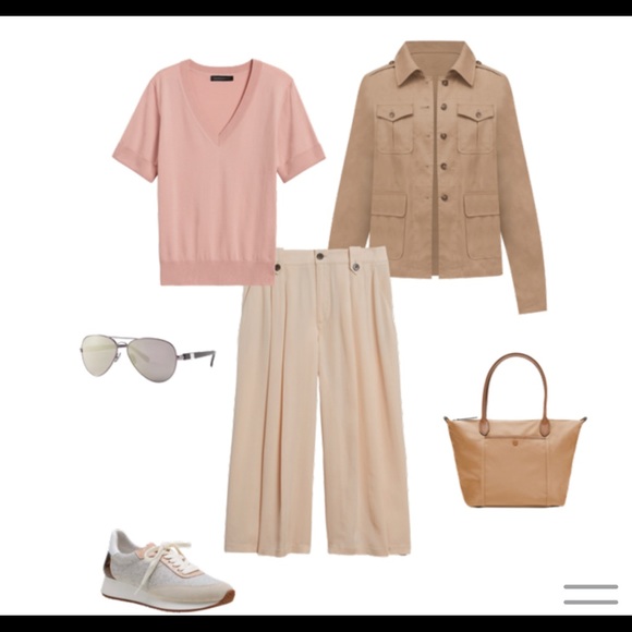 Banana Republic High Rise Tencel Culottes NWT Ecru - Picture 2 of 6